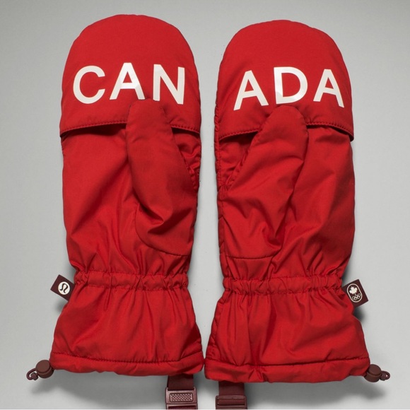 Lululemon Team Canada Quilted Mittens on String Red NEW WITH TAGS L/XL - Picture 10 of 11
